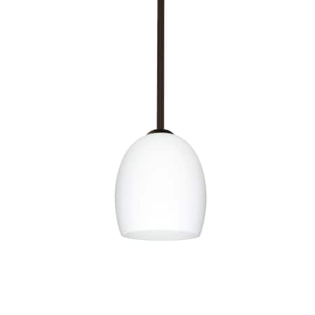 Besa Lighting Lucia Stem Pendant, Opal Matte, Bronze Finish, 1x9W LED 1TT-169707-LED-BR